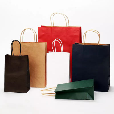 Zum Mitnehmen Verpackenpapiertüte-Logo Printing Varnishing Kraft Paper-Tasche TUV