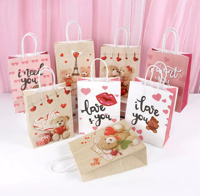 Weißbuch-Geschenk-Tasche Debossing der Valentinsgruß-Kraftpapier-Handtaschen-CMYK Kraftpapier