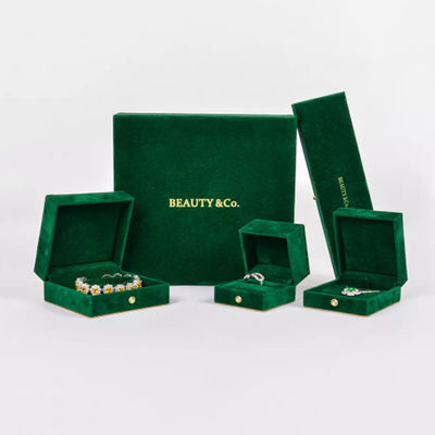 Eigenmarke PU-Samt-Halsketten-Geschenkbox, Luxusschmuck-Verpackengeschenkbox