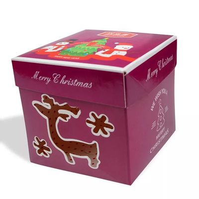 CMYK-Offsetdruck-Weihnachtspappgeschenkboxen 6 x 3,5 x 3,5 Zoll