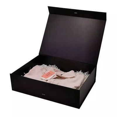 Deboss kleidet Verpackenkasten-biologisch abbaubaren schwarzen magnetischen Geschenkbox SGS