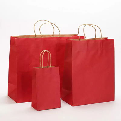 Zum Mitnehmen Verpackenpapiertüte-Logo Printing Varnishing Kraft Paper-Tasche TUV