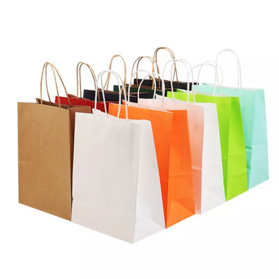 Zum Mitnehmen Verpackenpapiertüte-Logo Printing Varnishing Kraft Paper-Tasche TUV