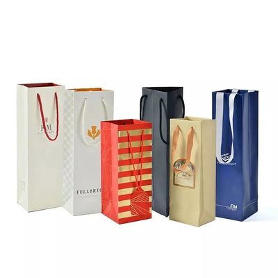 Eingebrannte Pappverpackungs-Kasten-Alkohol-Whisky-Wein-Alkohol-Flaschen-Geschenk-Tasche mit Griffen
