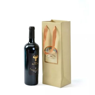 Eingebrannte Pappverpackungs-Kasten-Alkohol-Whisky-Wein-Alkohol-Flaschen-Geschenk-Tasche mit Griffen