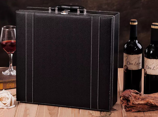 Wein-Flaschen-Geschenkbox-Prägung WHISKY BRANDY Wine Packaging Boxess handgemachte