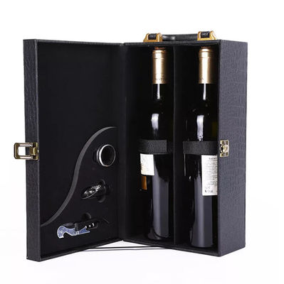 Das steife Glas-Wein-Kastenverpacken PUs lederne Kasten-CMYK lackiert 1 2 PC