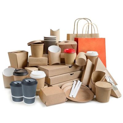 Kundengebundenes Verpacken- der Lebensmittelkasten/Kraftpapier-Nahrungsmittelkasten MitnehmeroDM FSC