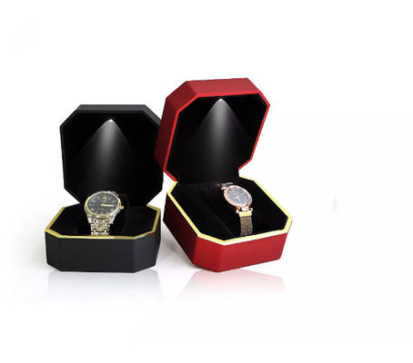Soem-Achteck-Armbanduhr-Verpackenkasten-handgemachter geführter Uhr-Kasten