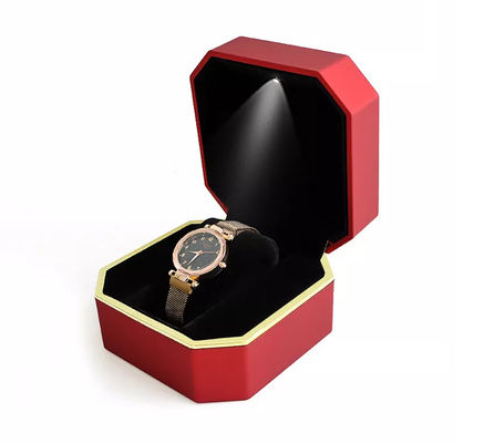 Soem-Achteck-Armbanduhr-Verpackenkasten-handgemachter geführter Uhr-Kasten
