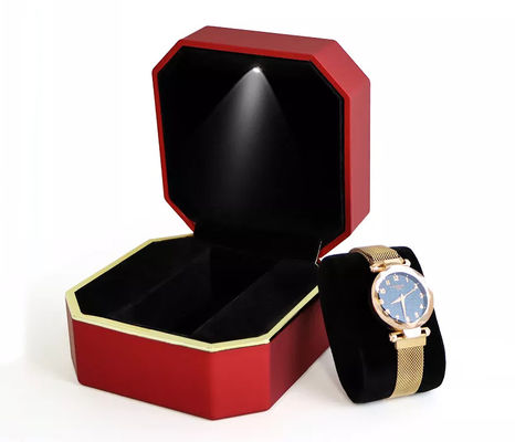 Soem-Achteck-Armbanduhr-Verpackenkasten-handgemachter geführter Uhr-Kasten
