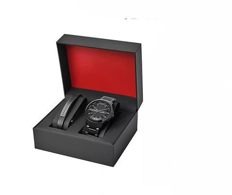Schwarzes Pappuhr-Kasten-Geschenk, das 2mm Stärke ISO9001 verpackt: 2008