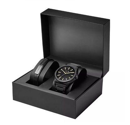 Schwarzes Pappuhr-Kasten-Geschenk, das 2mm Stärke ISO9001 verpackt: 2008