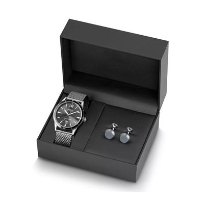Schwarzes Pappuhr-Kasten-Geschenk, das 2mm Stärke ISO9001 verpackt: 2008