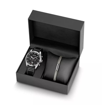 Schwarzes Pappuhr-Kasten-Geschenk, das 2mm Stärke ISO9001 verpackt: 2008