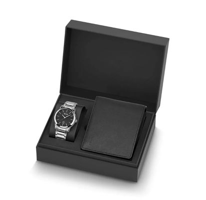 Schwarzes Pappuhr-Kasten-Geschenk, das 2mm Stärke ISO9001 verpackt: 2008