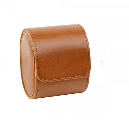 Lederne Armbanduhr-Verpackenkasten-kundenspezifisches Logo 3.9*3.2*2.7 PUs herein