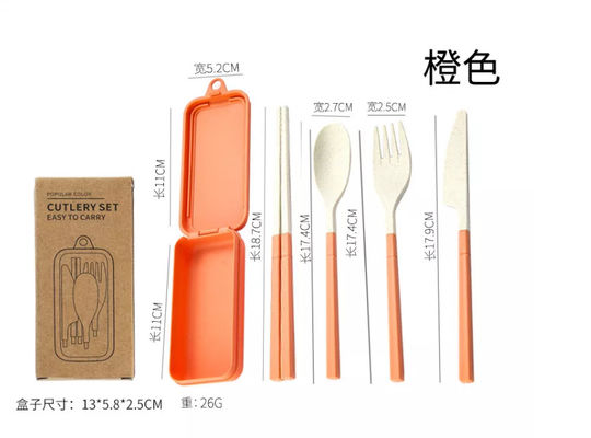 3-teilige Abendessen-Satz-Verpackenkasten-Reise mit faltendem Essstäbchen Spork-Geschirr