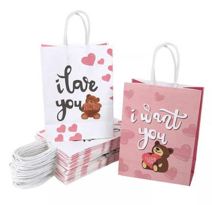 Weißbuch-Geschenk-Tasche Debossing der Valentinsgruß-Kraftpapier-Handtaschen-CMYK Kraftpapier