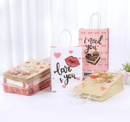 Weißbuch-Geschenk-Tasche Debossing der Valentinsgruß-Kraftpapier-Handtaschen-CMYK Kraftpapier