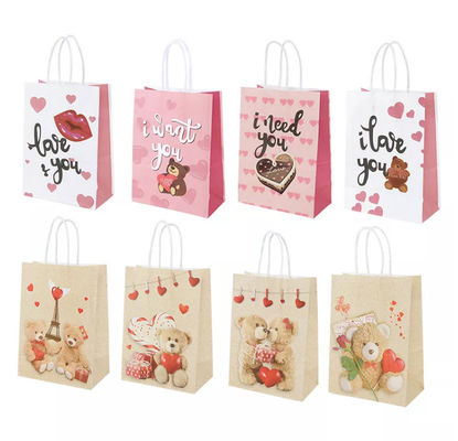 Weißbuch-Geschenk-Tasche Debossing der Valentinsgruß-Kraftpapier-Handtaschen-CMYK Kraftpapier
