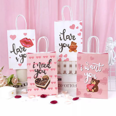 Weißbuch-Geschenk-Tasche Debossing der Valentinsgruß-Kraftpapier-Handtaschen-CMYK Kraftpapier