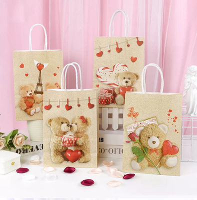 Weißbuch-Geschenk-Tasche Debossing der Valentinsgruß-Kraftpapier-Handtaschen-CMYK Kraftpapier