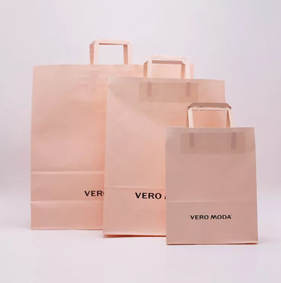 Kraftpapier-Taschen-biologisch abbaubarer Flecken-Tragebeutel ISO9001 ODM rosa