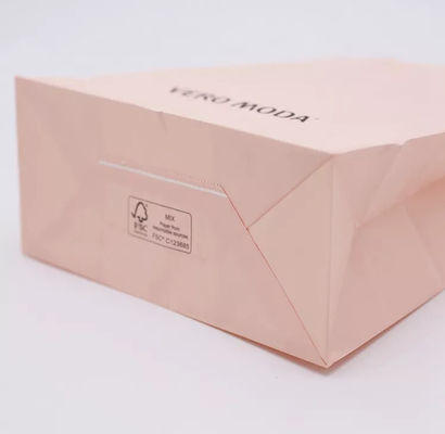 Kraftpapier-Taschen-biologisch abbaubarer Flecken-Tragebeutel ISO9001 ODM rosa