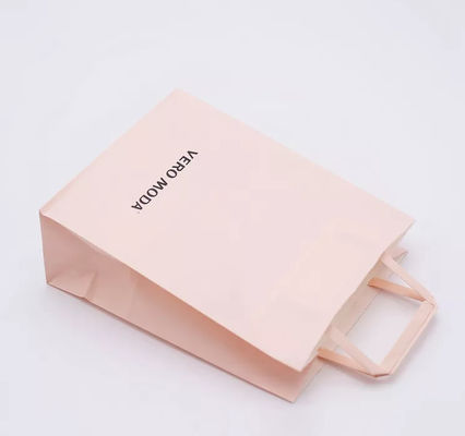 Kraftpapier-Taschen-biologisch abbaubarer Flecken-Tragebeutel ISO9001 ODM rosa