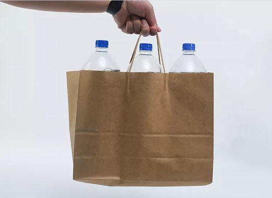 Einkaufsgeschenk-Verpackentasche LOGO Printing Kraft Takeaway Bagss biologisch abbaubar