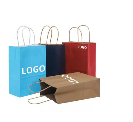 Einkaufsgeschenk-Verpackentasche LOGO Printing Kraft Takeaway Bagss biologisch abbaubar