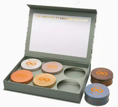Handgemachter Luxuspapptee packt Rechteck mit magnetischem Deckel ein