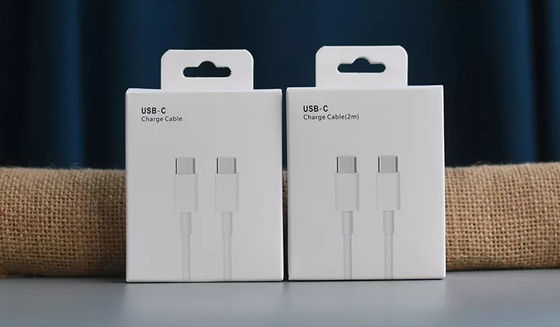 PMS Usb-Ladegerät-Daten verkabeln Verpackungs-Kasten fettdichtes Debossing