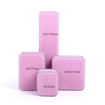 Samt-Schmuckkästchen ISO9001 Soems Ring Necklace Packaging Box Pink