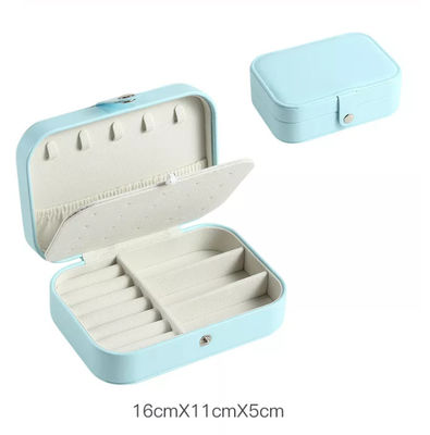 Schmuckkästchen-biologisch abbaubares Schmuck-Geschenkboxen PU-Leder der Reise-E457 tragbar