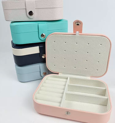 Schmuckkästchen-biologisch abbaubares Schmuck-Geschenkboxen PU-Leder der Reise-E457 tragbar