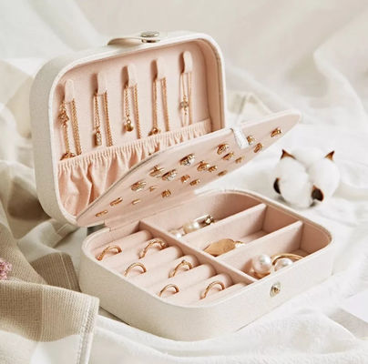 Schmuckkästchen-biologisch abbaubares Schmuck-Geschenkboxen PU-Leder der Reise-E457 tragbar