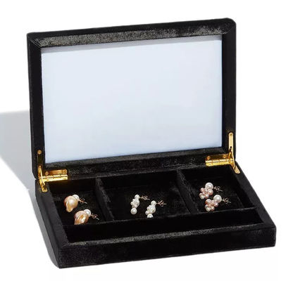 Samt-Schmuck-Verpackenkasten-hölzerner Luxusschmuck Trinket-Kasten BSCI