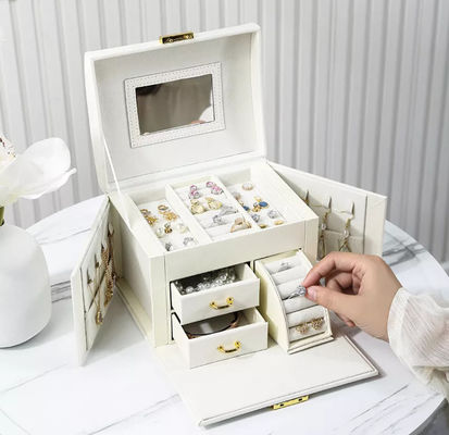 Baumwollflanell-Leder-Schmuck-Magazin-fettdichtes Ohrring-Schmuckkästchen