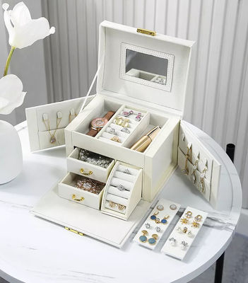 Baumwollflanell-Leder-Schmuck-Magazin-fettdichtes Ohrring-Schmuckkästchen