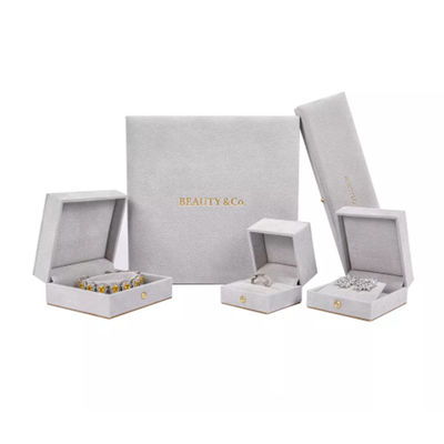 Eigenmarke PU-Samt-Halsketten-Geschenkbox, Luxusschmuck-Verpackengeschenkbox