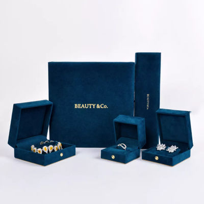 Eigenmarke PU-Samt-Halsketten-Geschenkbox, Luxusschmuck-Verpackengeschenkbox