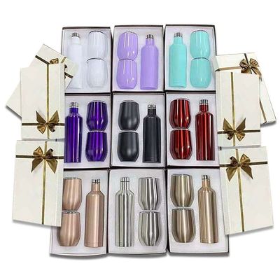 Wein-Glas-Geschenk 500ml 12oz stellte Kasten-Stemless Edelstahl Isoliersublimation ein