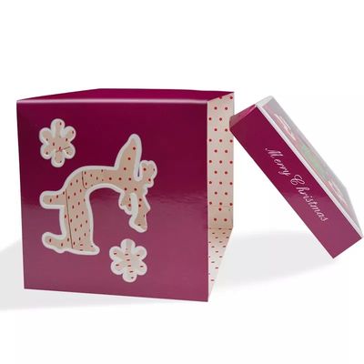 CMYK-Offsetdruck-Weihnachtspappgeschenkboxen 6 x 3,5 x 3,5 Zoll