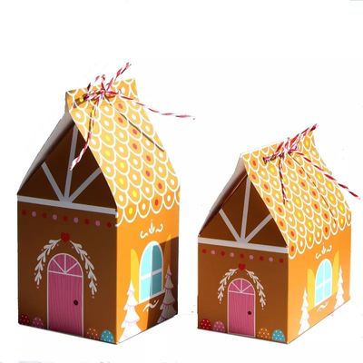 Haus formen Weihnachtsgeschenkboxen für Süßigkeits-Wegwerfpappe