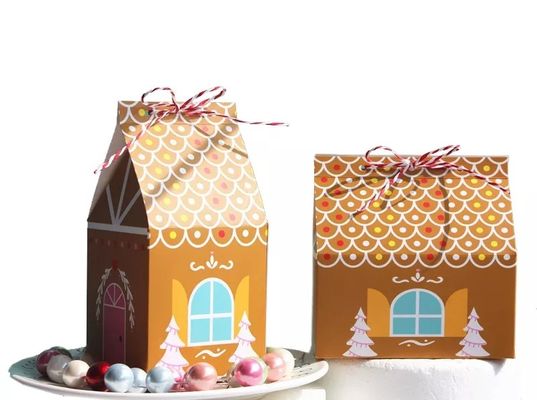 Haus formen Weihnachtsgeschenkboxen für Süßigkeits-Wegwerfpappe