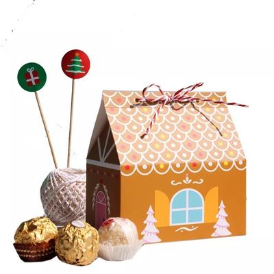 Haus formen Weihnachtsgeschenkboxen für Süßigkeits-Wegwerfpappe
