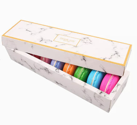 Runder Macaron-Kasten, der handgemachten Pappplätzchen-Kasten-Ordner verpackt