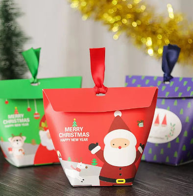 6*6*10cm Papierweihnachtsgeschenk-Süßigkeits-Kasten Santa Claus Printing